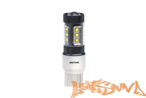 Optima Premium W21W 7440 CREE*10, 5100K, 80W, 12V (W3X16b), 1шт