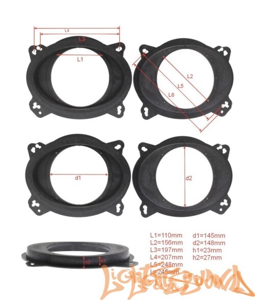 Подиумы пластиковые  POD 6.5 Subaru 2012+ фронт 6,5" (16см, жестк.) 2шт