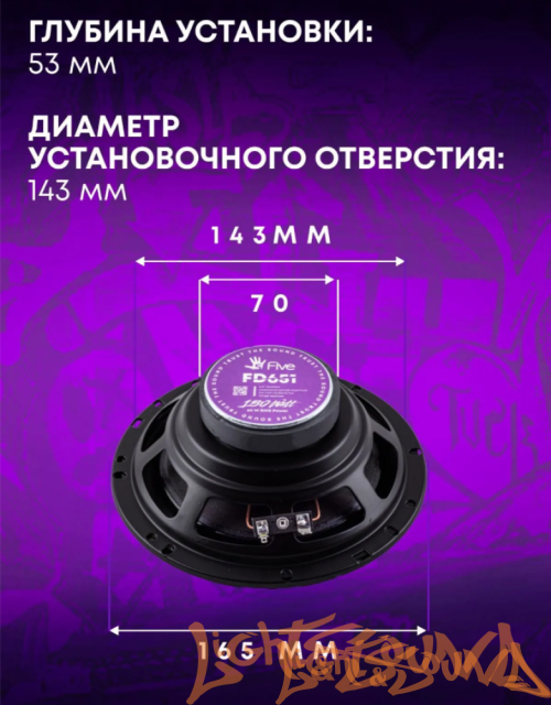 FIVE FD651 6,5" (16,5 см) широкополосные динамики (комплект)