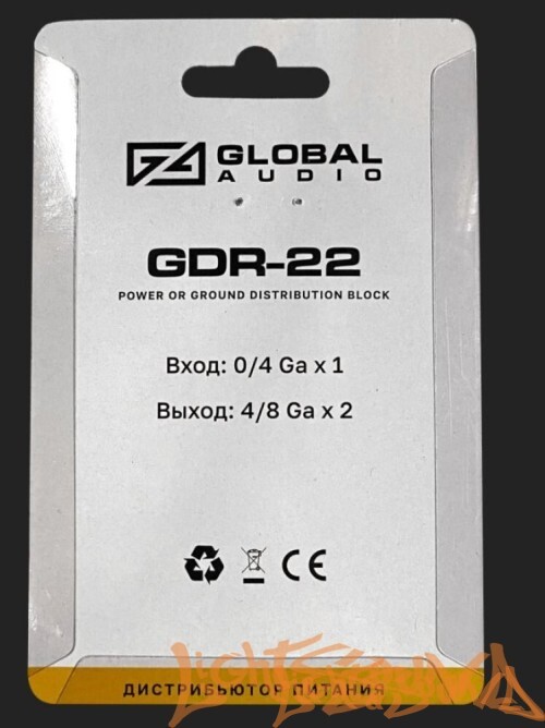Global Audio GDR-22 Дистрибьютор питания, 1х0/4Ga вход, 2х4/8Ga выход
