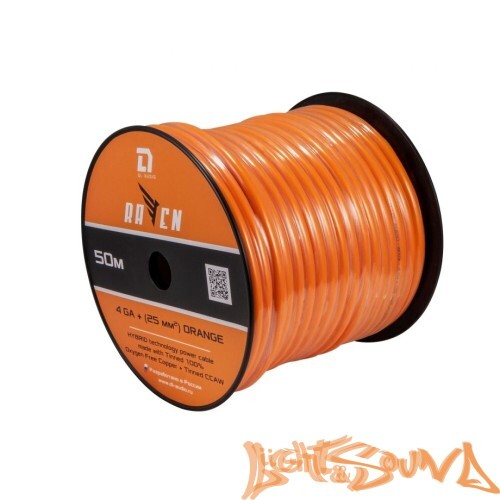 DL Audio Raven Power Кабель силовой 4 Ga Orange, 50м в катушке