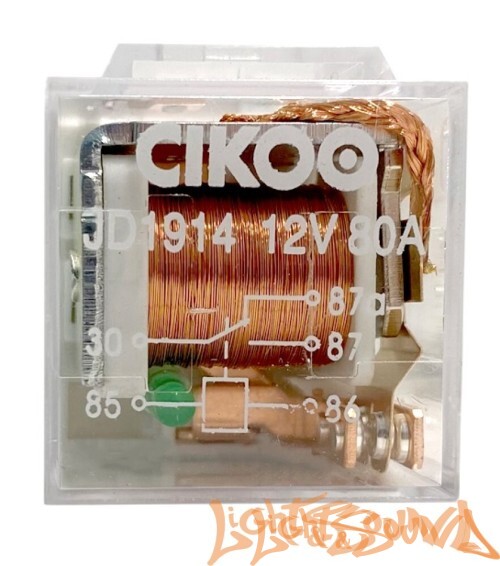 Реле силовое 12V 5 конт. 80A с индикатором,ушко+кронштейн