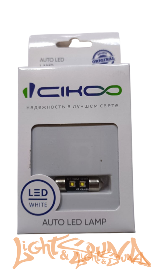CIKOO C5W, CL0216, 2SMD, 31мм, 12-24V, Canbus