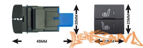 Комлект подогрева двух сидений 2 кнопки в 1 для Toyota 2018+ ZG9 (тип3)