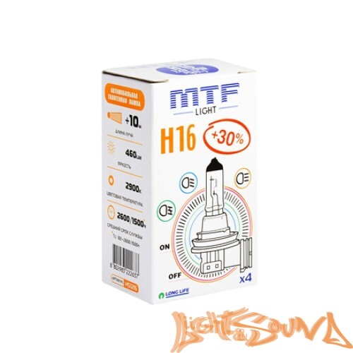 MTF Standart + 30% H16 12V 19W Галогенная лампа (1шт)