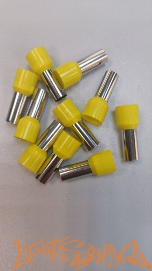 Клемма-втулка LS, металлическая, 25мм2, цвет желтый, 1шт