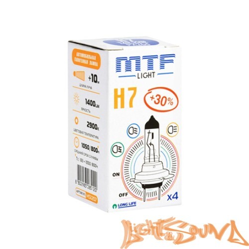 MTF Standart + 30% H7 12V 55W Галогенная лампа (1шт)