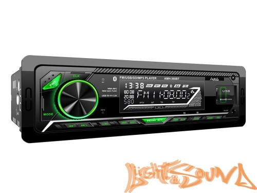 Aura AMH-360BT USB-ресивер, 4x51w, USB SD/FM/AUX/BT, 2 RCA, VA дисплей, зеленая подсветка