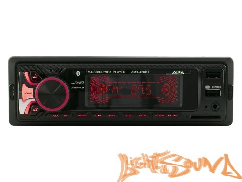 Aura AMH-420BT USB-ресивер, 4x51w, 2xUSB (1A)/SD/FM/AUX/BT, 2 RCA, iD3-TAG, мультицвет (7 цветов)