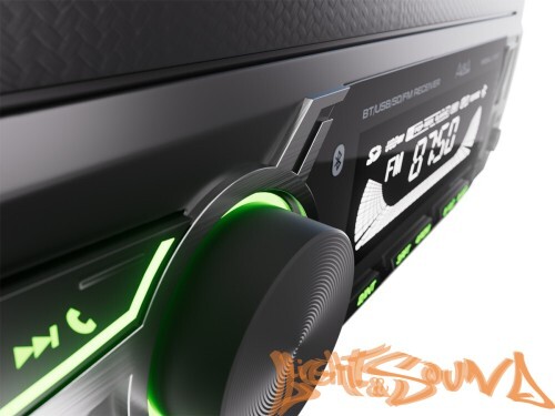 Aura Fireball-101BT USB-ресивер, 12V 4x36w, 2USB SD/FM/AUX/BT, 2 RCA, VA, зеленая подсветка
