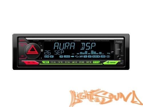 Aura VENOM-D41DSP USB-ресивер, 4х141w, USB/FM/AUX/BT,3RCA,DSP/D-SWC 2/3 way RGB-подсветка