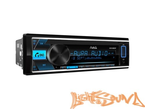 Aura AMH-66DSP USB-ресивер, без усил.,USB(1.2A)/FM/AUX/BT,3RCA,DSP 2/3way,iD3-TAG,16.5 млн. цветов