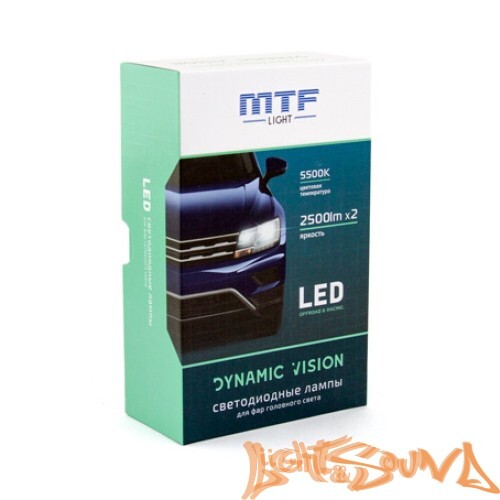 Светодиод головного света MTF Light, Dynamic Blue Led, 700lm, 8V, 5500K, HB4(9006) (2шт)