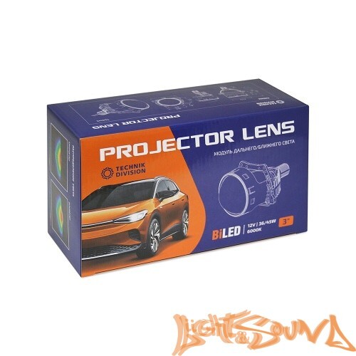 Бидиодная линза MTF light Bi-LED TECHNIK DIVISION бескорпусный, линзованный, 3",12V,45Вт, 6000K, 1шт