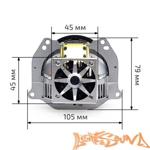 Бидиодная линза Criline 3.0" BI-LED Dragon Knight Double Direct, 1шт