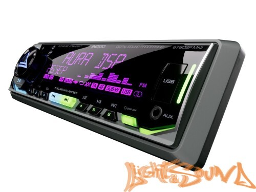 Aura INDIGO-878DSP-MKII USB-ресивер, 4х51w, USB (1.2A)/FM/AUX/BT,4RCA,DSP,RGB подсветка