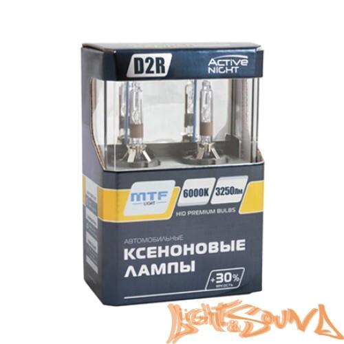 Ксеноновая лампа MTF light  Active Night +30%, D2R, 3250 lm, 6000k, 35w, 85v, 1шт