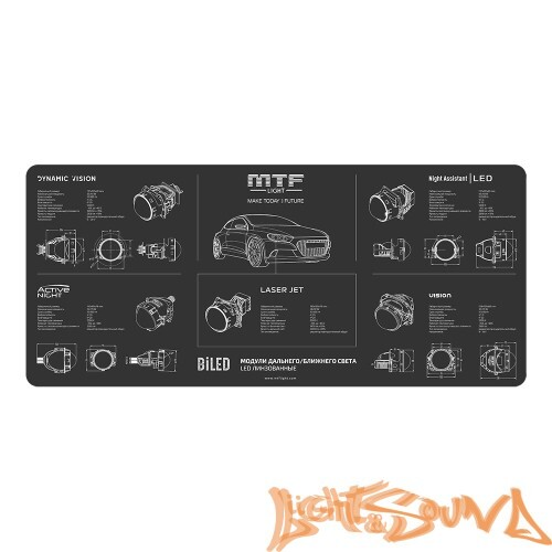 MTF light коврик черный BiLED для верстака, мягкий, 90x40cm