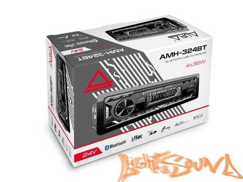 Aura AMH-324BT USB-ресивер, USB/MicroSD/FM подсветка белая