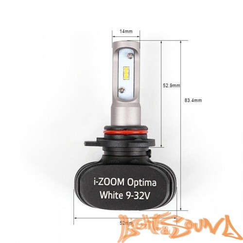 Светодиод головного света Optima i-Zoom HIR2/9012 LED, Seoul-CSP, White, 9-32V (2шт)