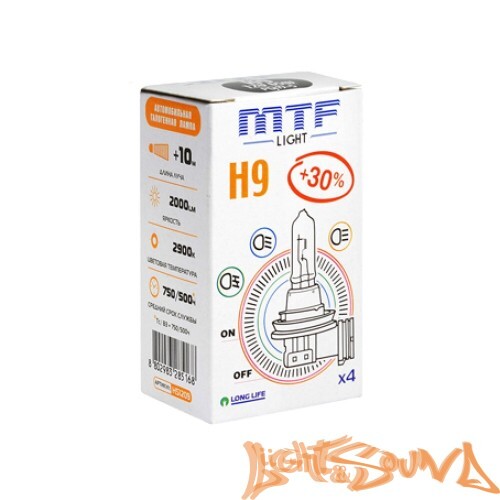 MTF Standart + 30% H9 12V 65W Галогенная лампа (1шт)