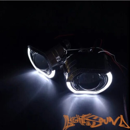 Бленда 2,5 дюйма LED ZX-007 Silver (Белый/Оранжевый) 1шт