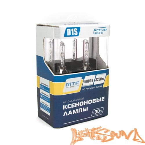 Ксеноновая лампа MTF light  Active Night +30%, D1S, 3250 lm, 5000k, 35w, 85v, 1шт