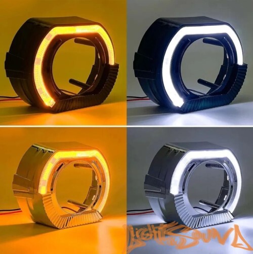 Бленда 3,0 дюйма LED ZX-009 Black (Белый/Оранжевый) 1шт