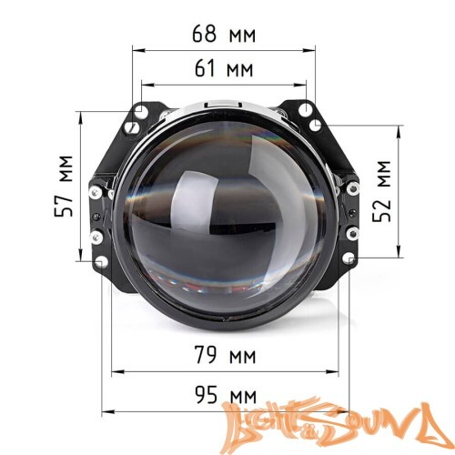 Бидиодная линза X-B LED H3  3.0" 4800К 12V 1шт