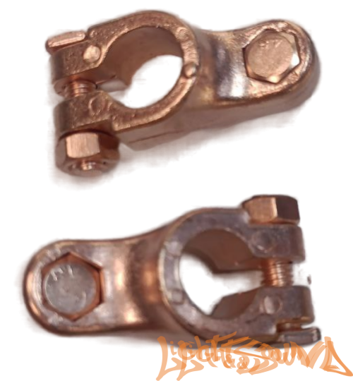 Клемма аккумуляторная АКБ латунь универсальные, 2шт