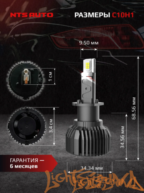NTS AUTO C10 H1  12-24V, 45W, 6300K (2шт)
