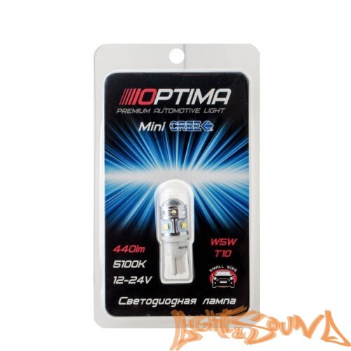 Optima MINI W5W (T10), CAN, CREE XB-D*6, 5500K, 12V, 1 шт