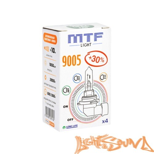 MTF Standart + 30% HB3 9005 12V 65W Галогенная лампа (1шт)