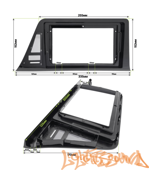 Переходная рамка для Toyota C-HR 2019+ для установки MFB дисплея Тип2 (правый руль)