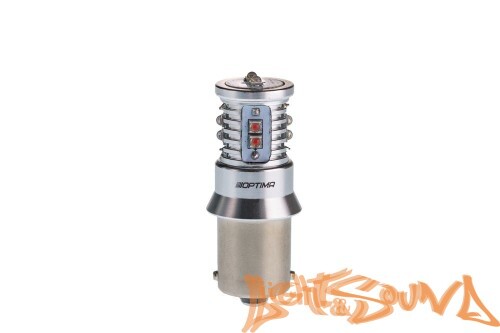 Optima MINI P21W, RED, CAN, CREE XB-D*10, 5500K, 50W, 12V (Ba15S), 1шт