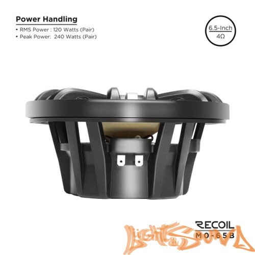 Recoil MO-65B Marine 6.5" (16,5 см),чёрные, 2-полосная коаксиальная акустическая система для катера