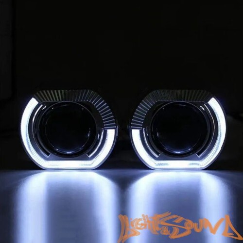 Бленда 2,5 дюйма LED ZX-007 Silver (Белый/Оранжевый) 1шт