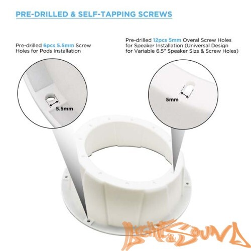 Подиумы пластиковые Recoil USP65W 6,5" (16см), белые, 2шт