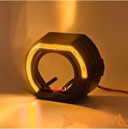 Бленда 2,5 дюйма LED ZX-007 Silver (Белый/Оранжевый) 1шт