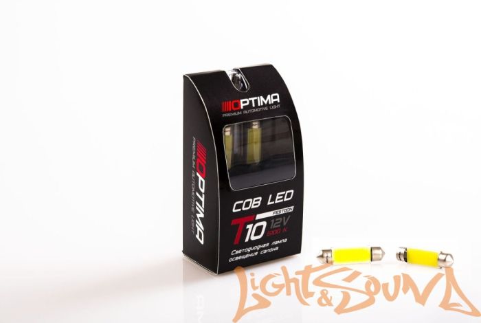 Лампа светодиодная Optima Premium Feestoon 41 COB, 5100K,12V, T10*41mm (SV 8.5-8), 1шт