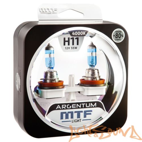 MTF ARGENTUM +80% H11, 12V, 55W Галогенные лампы (2шт)