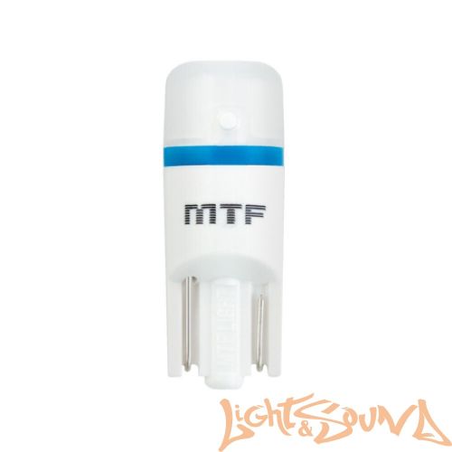 MTF Light W5W/T10, 5000к белый свет, 50 lm, 360 градусов, линза матовая, 2шт