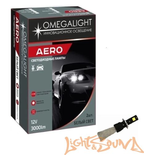 Светодиод головного света Omegalight LED Aero H7 3000lm (2шт)