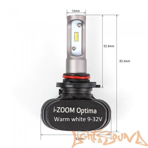 Светодиод головного света Optima i-Zoom HB3/9005 LED, Seoul-CSP, Warm White, 9-32V (2шт)