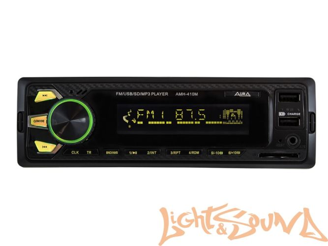 Aura AMH-410MQ USB-ресивер, 4x51w, 2xUSB (2A)/SD/FM/AUX, 2 RCA, iD3-TAG, мультицвет (7 цветов)