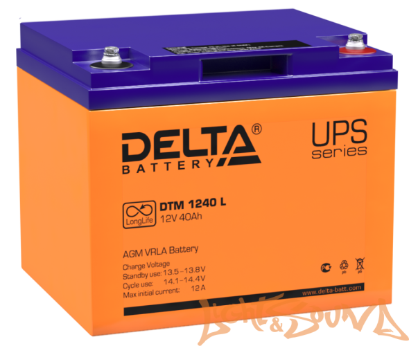 Delta Battery DTM 1240L 40Ah 12B под болт М6