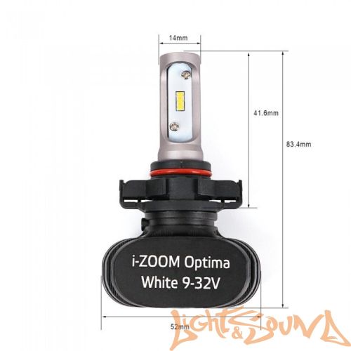 Светодиод головного света Optima i-Zoom PSX24W LED, Seoul-CSP, White, 9-32V (2шт)