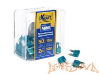  Предохранитель KRAFT 15A, флажковый мини KT870012, 1шт