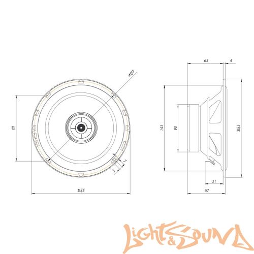 Oris Electronics JB-652S 6.5" (16,5 см) 2-полосная коаксиальная акустическая система