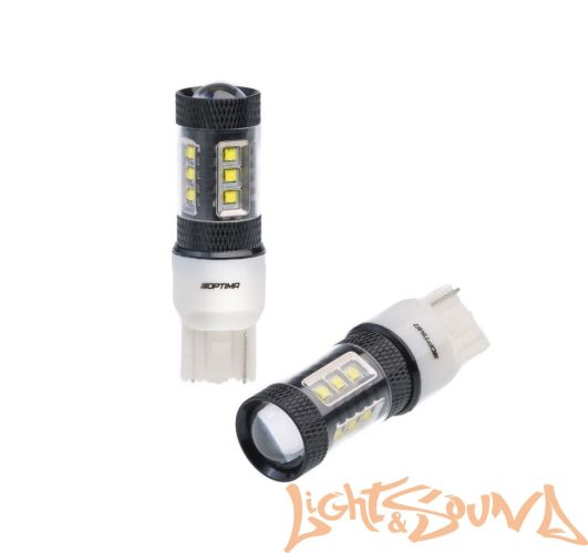 Optima Premium W21W 7440 CREE*10, 5100K, 80W, 12V (W3X16b), 1шт